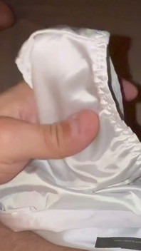 White Silky Panties Getting Drenched