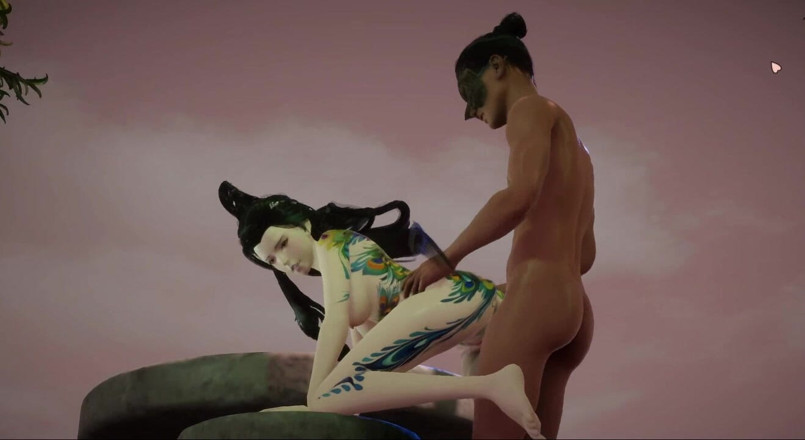 Sungame: 3D with Literary Talent Leaving Semen Next to the Stone...