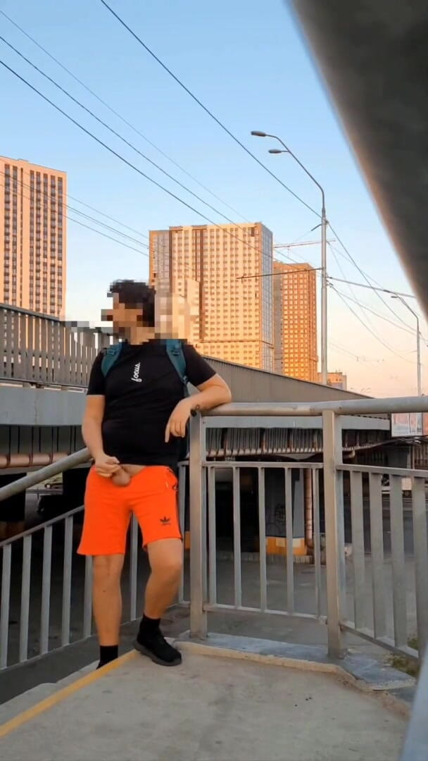 Super Hot Risky Jerkoff Public Street. Almost Caught (Yellow Blue)
