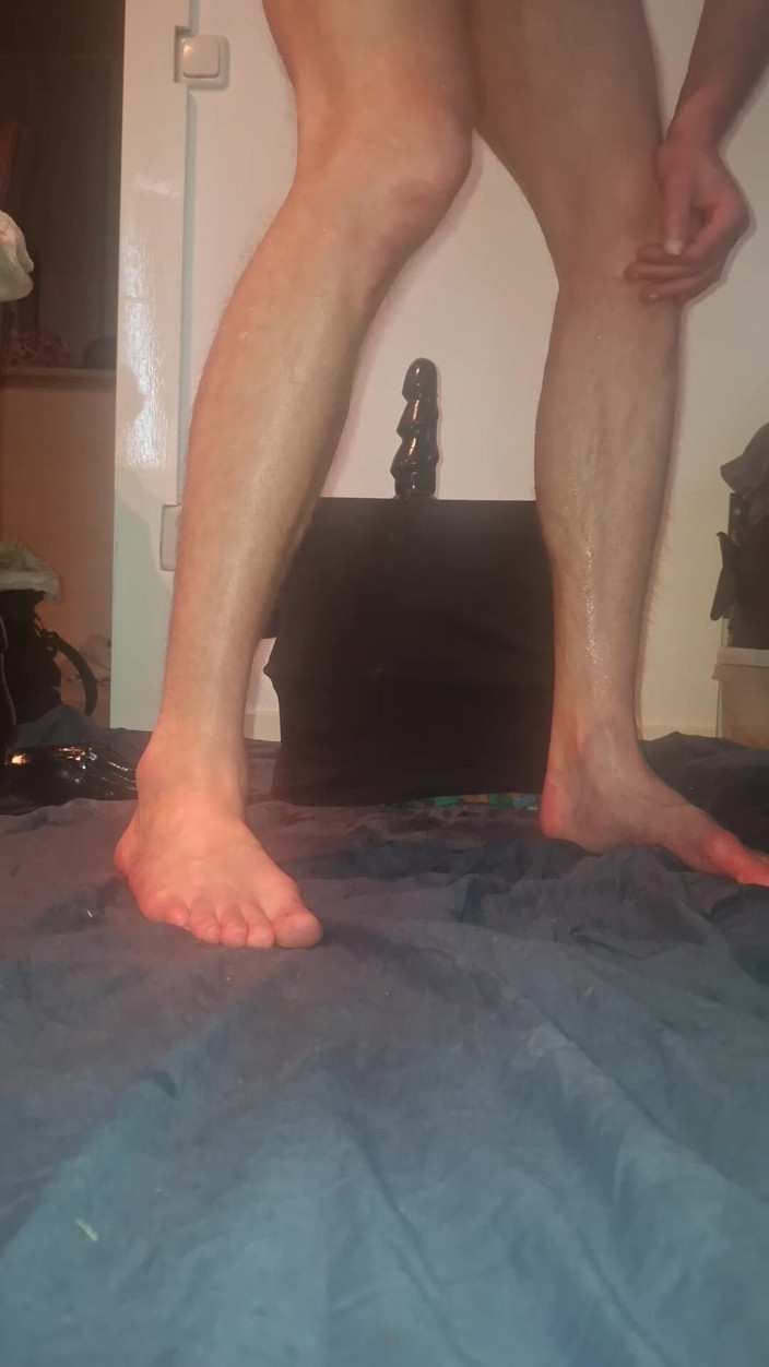 NoFace Twink X: Noface Twink X Drives Wild Dildo Ride Deep