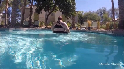 BBW Pleasures: SSBBW walking in pool underwater view