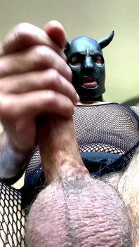 Dom Devil Demon Femboy in Latex and Stockings Loads Wit Big Dick