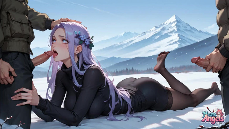 NeuroAngels: Orgasmo con spray de leche de la reina de nieve...