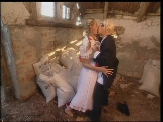 Lesbian Illusion: Young country lesbians kissing and licking in a farmhouse