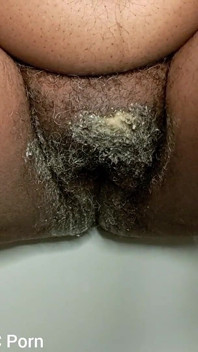 In the Bathroom Shaking My Hairy Pussy