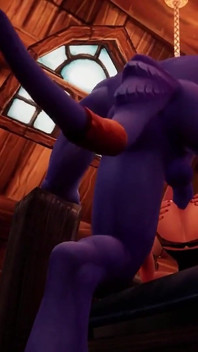Sexy elfo obtiene una gran polla azul | Parodiaden