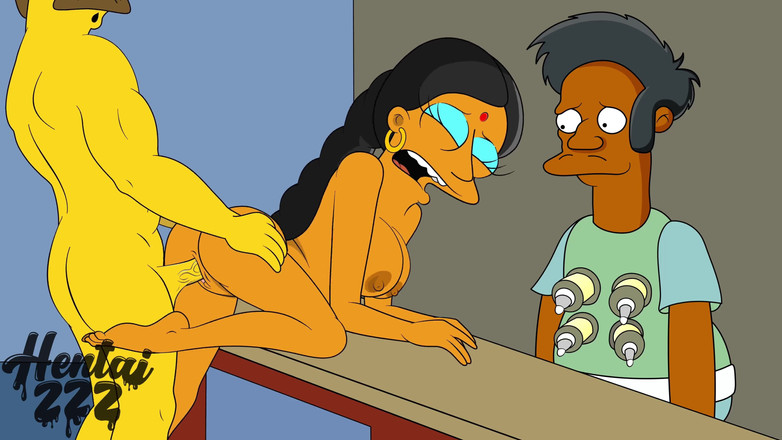 Hentai ZZZ: Simpsons - Manjula zostaje zerżnięta przez Flanders, podczas gdy Apu ogląda