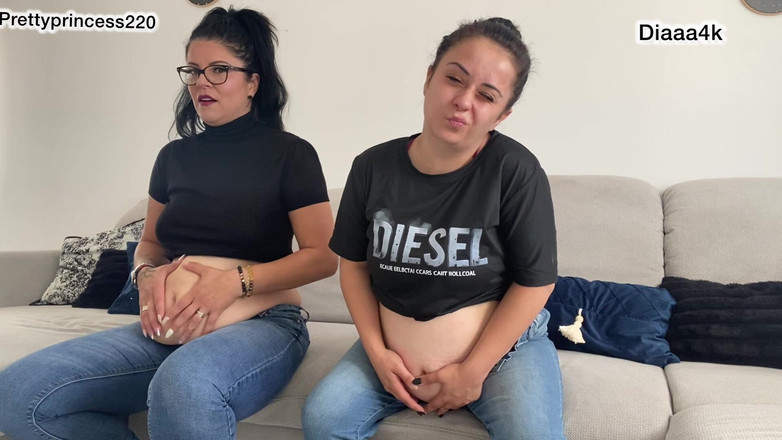 fartingclub01: 2 Sexy Girls Playing with Bellies and Farting in Jeans