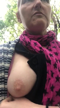 Public Titty Play Whilst Walking in the Great Outdoors