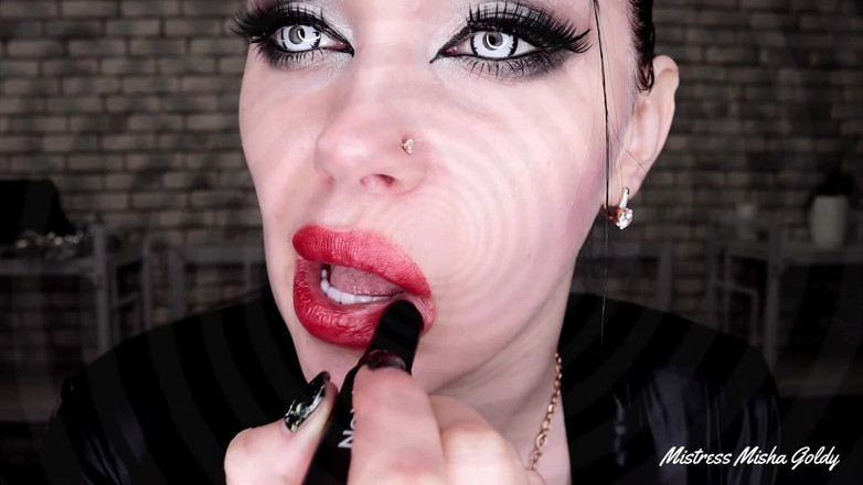 Goddess Misha Goldy: Give your cum and soul to my demonic red lips