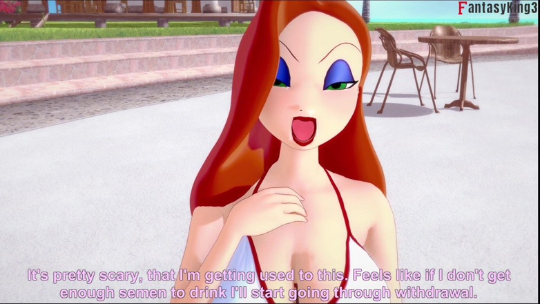 Fantasy king: Jessica Rabbit носит бикини, секс в видео от первого лица