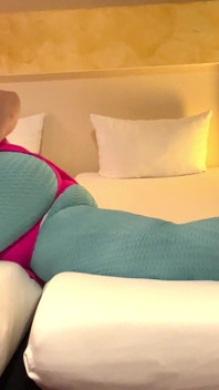 Yoga Pants with Swimdress in the Bedroom