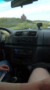 [remastered] Nervous Risky Car Handjob on the Road