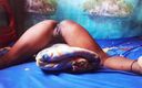 Super sexy ebony cuties: Une couverture pliée se tape mon cul