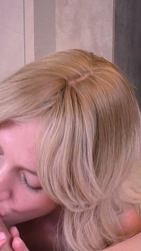 Sexy Blonde Sucks Neighbor's Cock and Swallows Cum