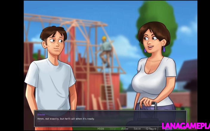 Lana Game plays: Summertime Saga #72 - Two Big Tits Mature MILFs in the House