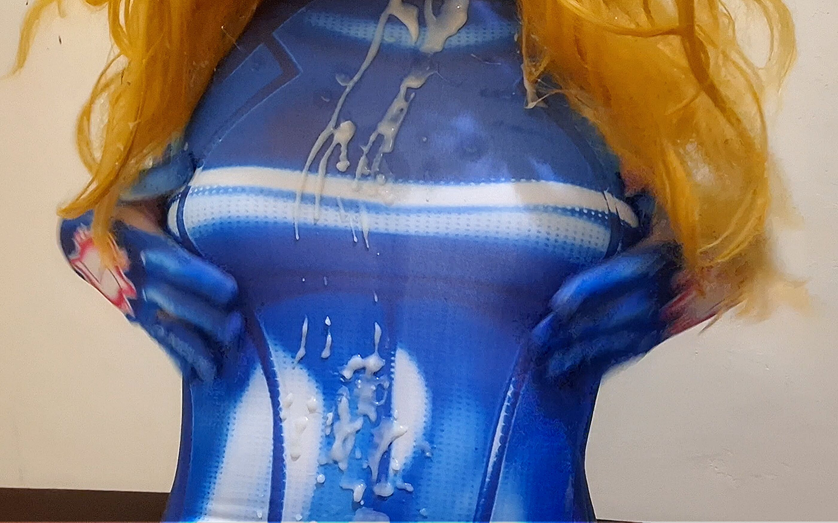 Cute Trans Girl Swallows Huge Load of Cum From BBC Dildo on Halloween (shemale Gokkun)