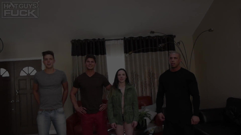 Hot Guys Fuck: Skupinové šukání: Brady, Rob a Sean šukají Moniku ve čtveřici