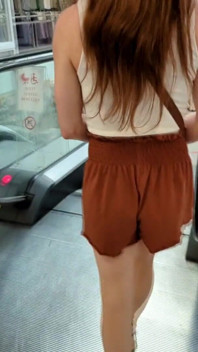 Remote Vibro for Cock and Ass! Tranny with Erect Dick in Public!