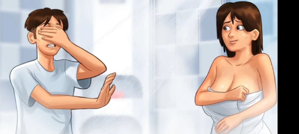 Lana Game plays: Summertime Saga - He Masturbates to His Landlady and Got Caught -...
