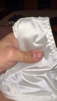 White Silky Panties Getting Drenched