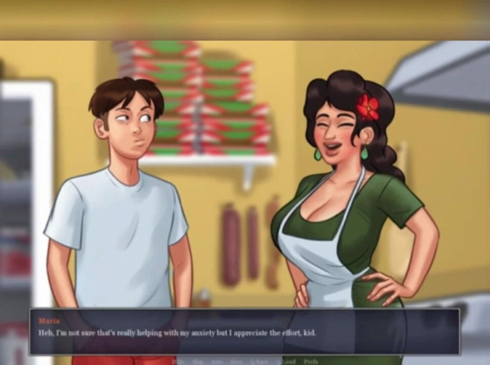 3DXXXTEEN2 Cartoon: Putting a pizza in maria's oven. 3D porn cartoon sex