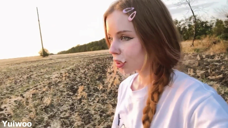 Yuiwoo: Gentle Blowjob at Sunset From a Beautiful Russian Redhead