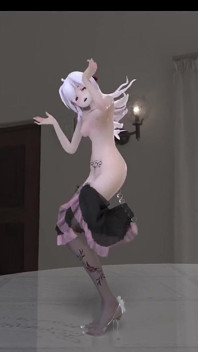 [mmd] schwaches Schokoladencreme-schwarzes Seidenkleider anal Serra Perle obszönes Muster
