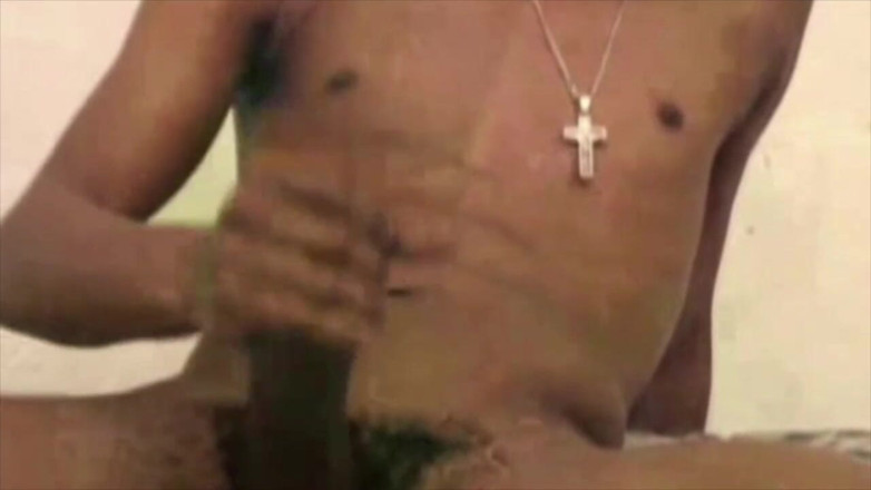 Latino Fucker: Horny ebony masturbates his big dick