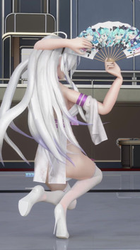 Featured Haku (yawane) - a Thousand Lanterns Traditional-style Seductive Qipao, Thong, White Stockings, High Heels