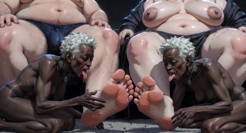 YOUR BEST FANTASY: Garota negra lambendo pés reais - dominação do rei e do...