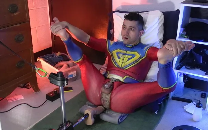 Ricky Cage: October 2023 Live Cam Show part 2 - Superhero Gets Machine-fucked!