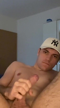 Horny Twink Plays with His Pussy and Cums in White Socks