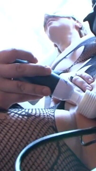 Humiliating foot stretching sex toys in pussy