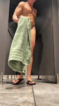 Naked at the Gym Waiting for a Gym Bro to Join