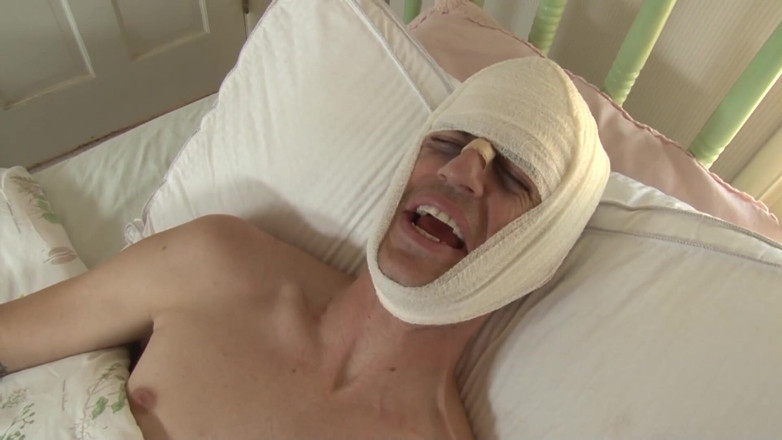 Dirty male dom, femdom, spanking and pegging vids: Lovely brunette is pegging guy's asshole in the hospital