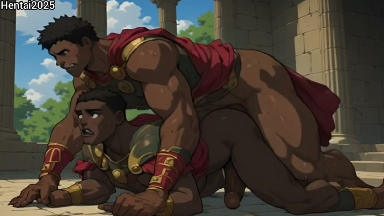 Hentai2025: Ebony Compilation of Roman Soldier and Gladiator Cartoon Hentai Animation
