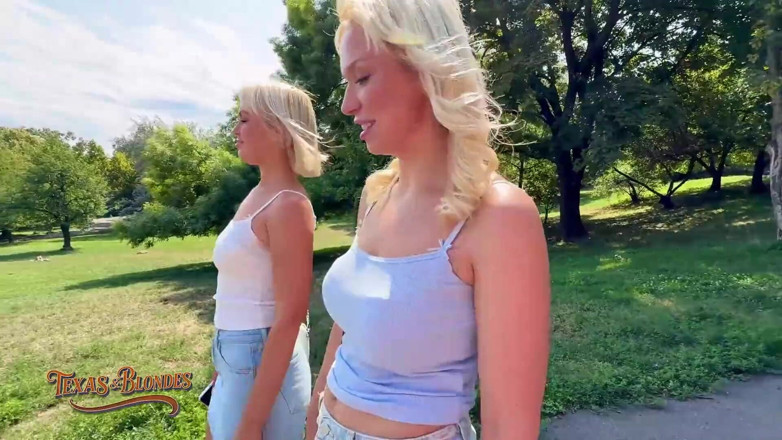 Texas and blondes: Pan Texas dostaje park blowjob przed apartamentem trójkąt kremówka!