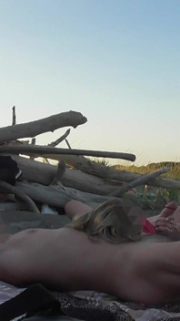 French Teacher Masturbates Student Bull on Public Nudist Beach Caught by Voyeur Jerking Huge Cock