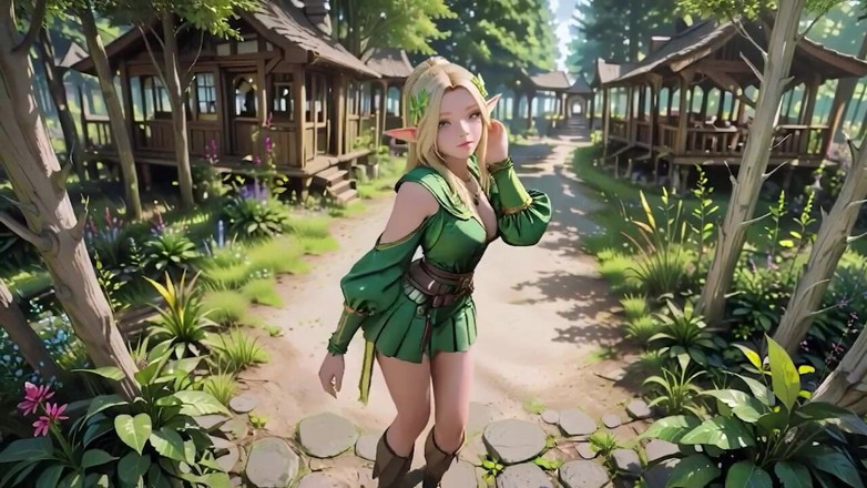 Seraphina Vale: Forest Elf Queen! Melutut di bawah cahaya matahari yang dappled,...