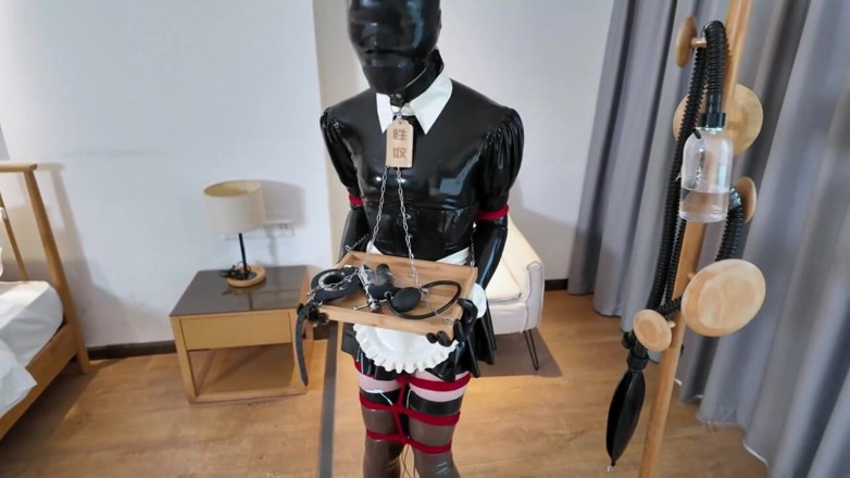 Aisan girl bondage: Latex Maid Service