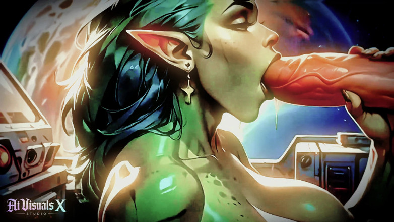 AI Visuals X: Orc elf, alien-fantasy-blowjob &amp; tittenfick-zusammenstellung - animierter porno (ai generiert)