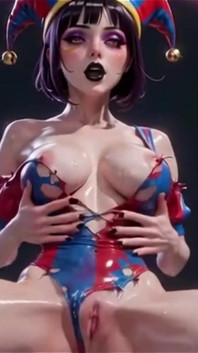 Menina de palhaço coberta de porra grossa - ahegao e compilação de brincadeiras com peitos