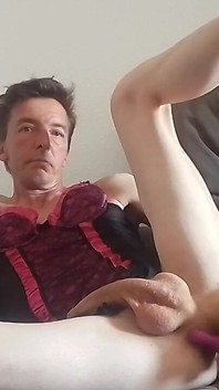 Leatransteen Mit Dildo Penispumpe Und Massiven Abspritzer