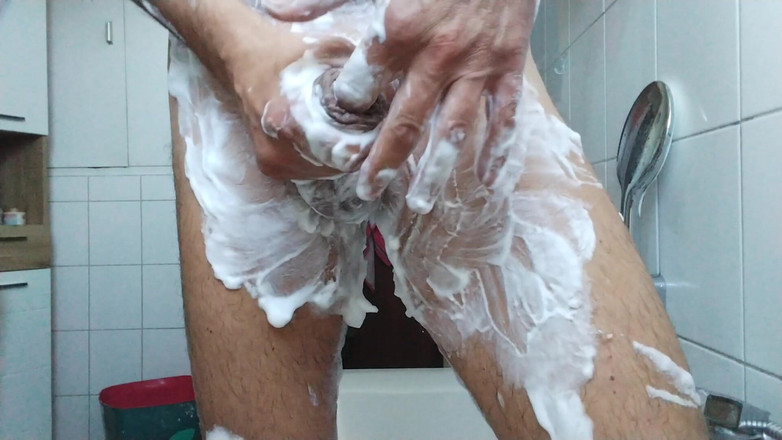 T0y b0y: Standing Shaving in Bathroom and Cumshot