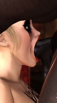 Cette pute anale blonde n'a jamais assez de bite noire dans son gros trou de cul
