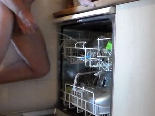Sex hub male: John is peeing into the dishwasher when it is full