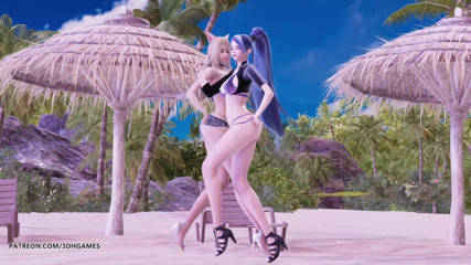 3D-Hentai Games: [MMD] Generasi awek - Percutian Ahri Kaisa Striptis panas Menari Liga...