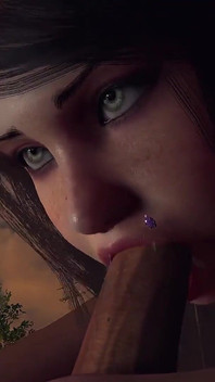 Good Girl Tries Big Cock in Her Mouth - 3D Porn