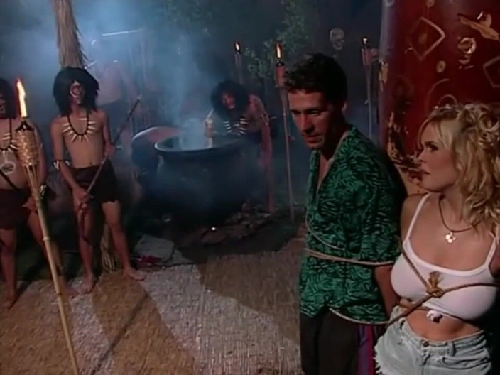 Vintage megastore: Tourist couple trapped and fucking in the jungle